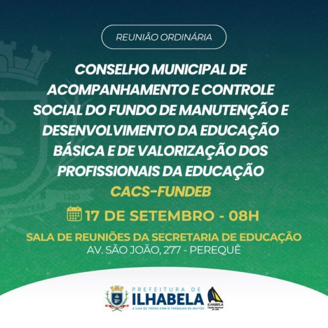 Reunião do Conselho Municipal do Fundeb acontece nesta quart...