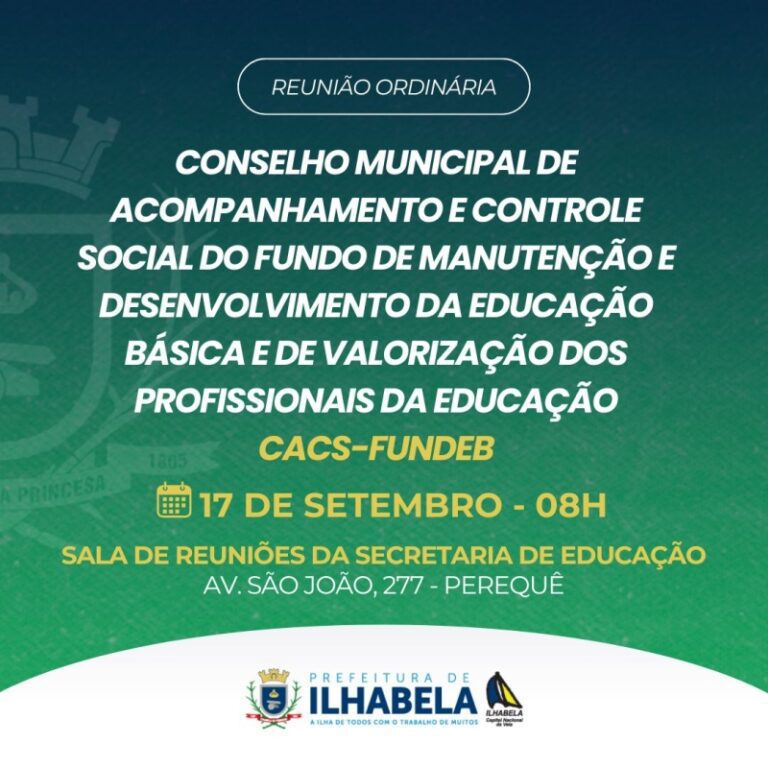 Reunião do Conselho Municipal do Fundeb acontece nesta quart...