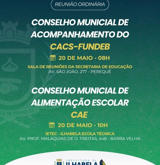 Reunião dos Conselhos de Educação de Ilhabela na terça (20)