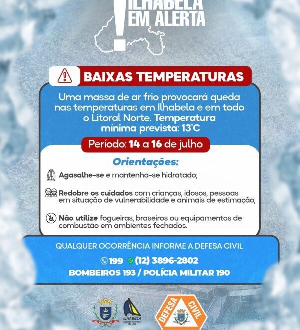 Ilhabela: Medidas de Prevenção Contra Baixas Temperaturas
