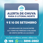 Alerta de Chuvas: Defesa Civil Prevê Tempo Ruim no Litoral Norte (9-10)