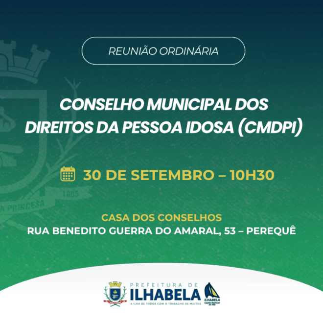 Reunião do CMDPI de Ilhabela nesta Quarta (30)