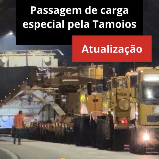 Nova atualização de passagem de carga especial pela Tamoios