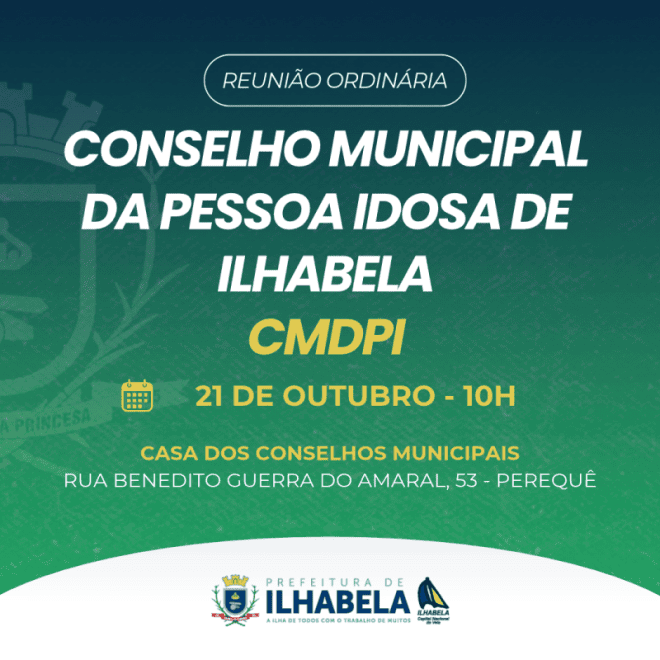 CMDPI de Ilhabela Convoca Reunião Ordinária na Quarta (21)