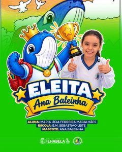 Ana Baleinha é a nova mascote da educação em Ilhabela