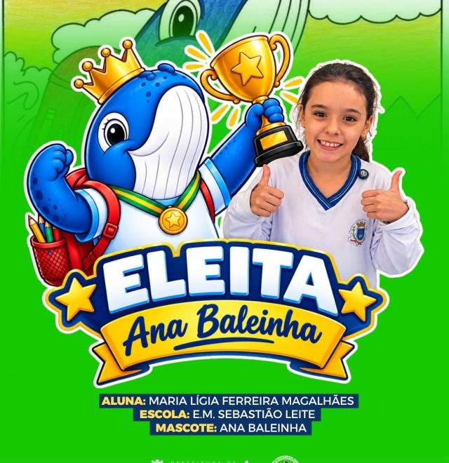 Ana Baleinha é a nova mascote da educação em Ilhabela