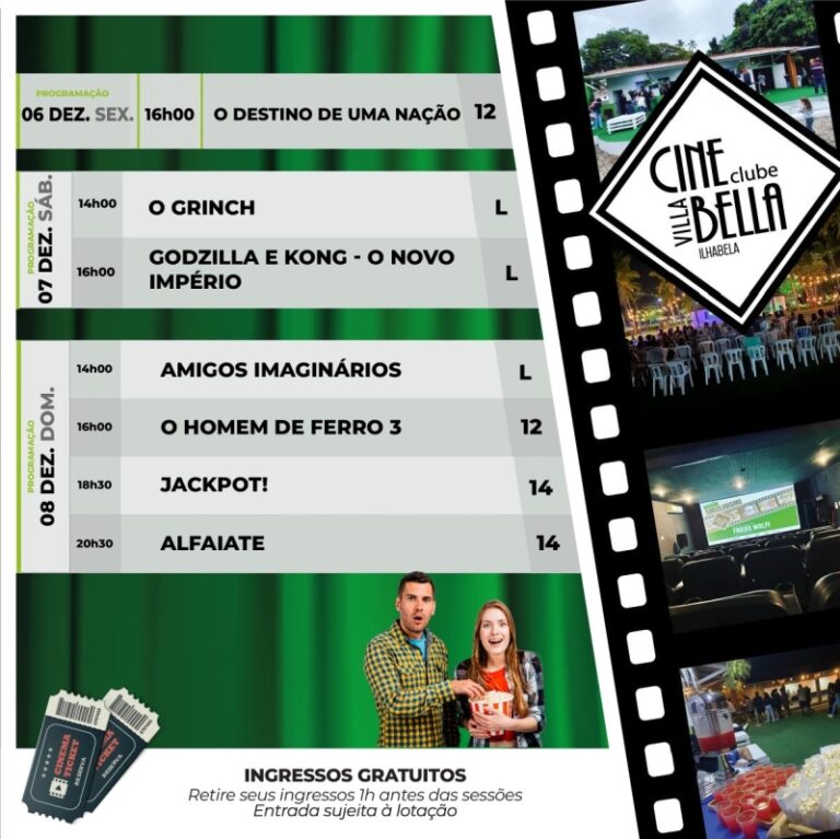 Cine Villa Bella e Clube de Ilhabela: Programação Cultural I...