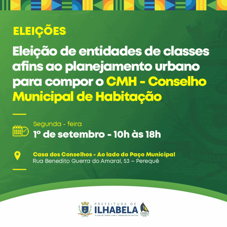 Ilhabela: Eleição para representantes do Conselho de Habitaç...