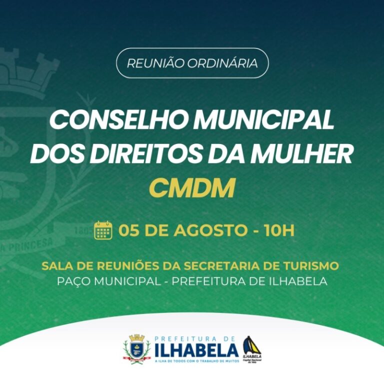 Reunião Ordinária do CMDM de Ilhabela será na próxima terça-...