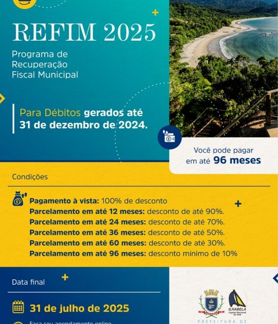 Ilhabela lança programa REFIM para regularizar dívidas munic...