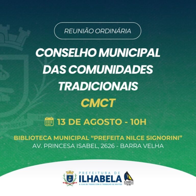 Nova Data: Reunião do CMCT Remarcada para 13 de Agosto