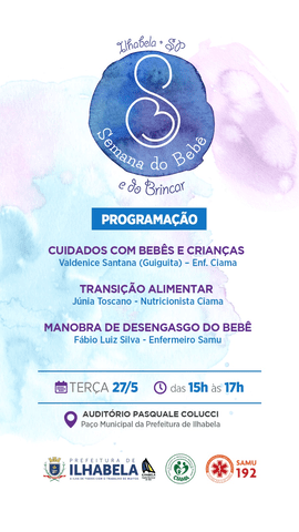 Programação da 8ª Semana do Bebê e Brincar em Ilhabela