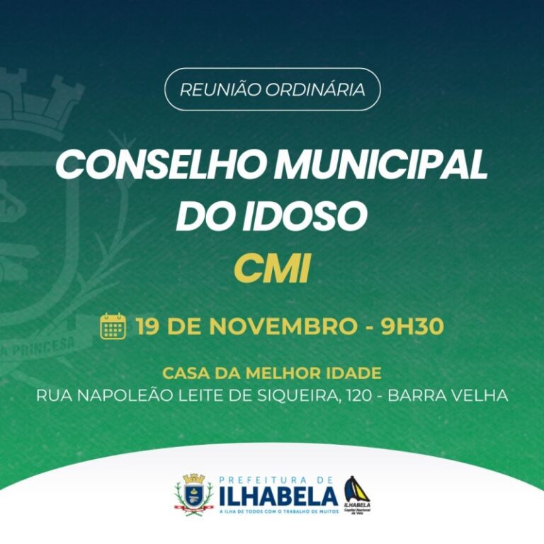 Reunião do Conselho Municipal do Idoso: Quarta-feira (19)