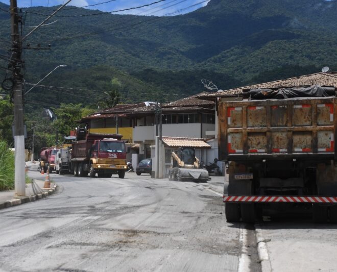 Recapeamento em Água Branca: Obras da Prefeitura de Ilhabela