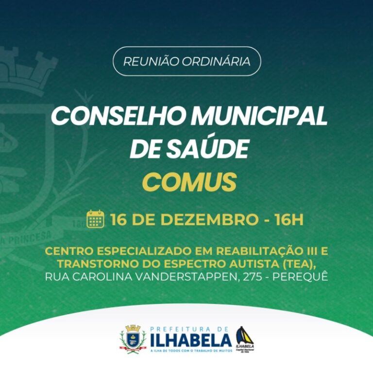 Reunião Ordinária do COMUS de Ilhabela nesta Terça-feira (16...