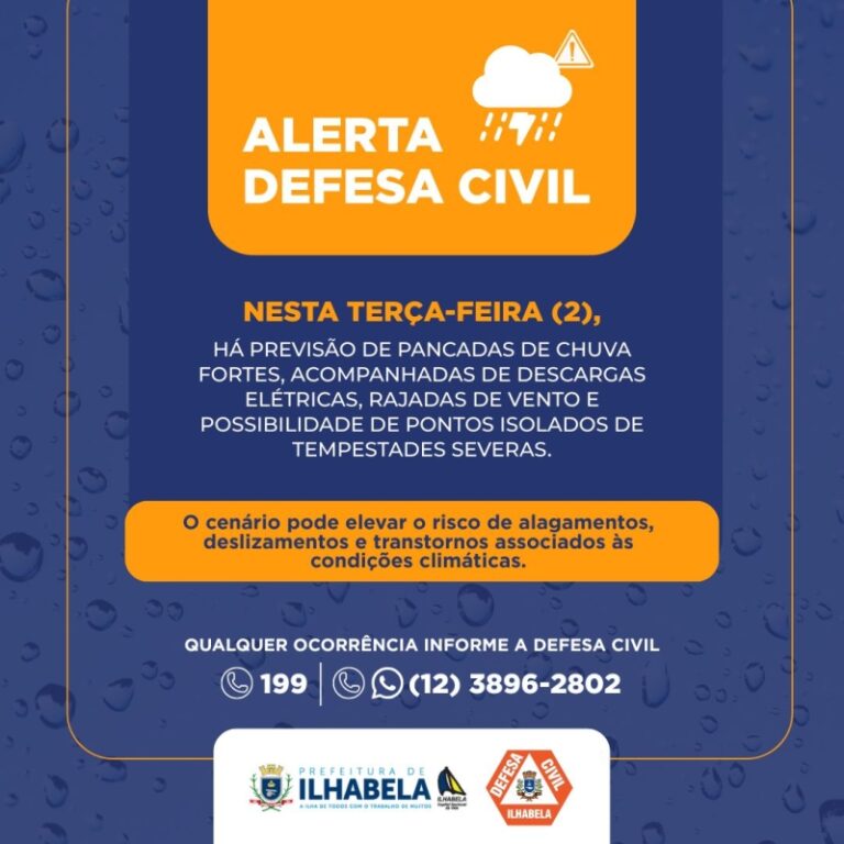 Alerta de Tempestade Severaa em Ilhabela e Litoral Norte nes...