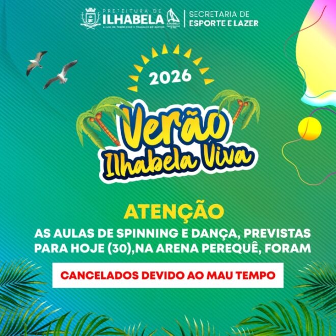 Atividades de dança e spinning de 30/09 canceladas por chuva