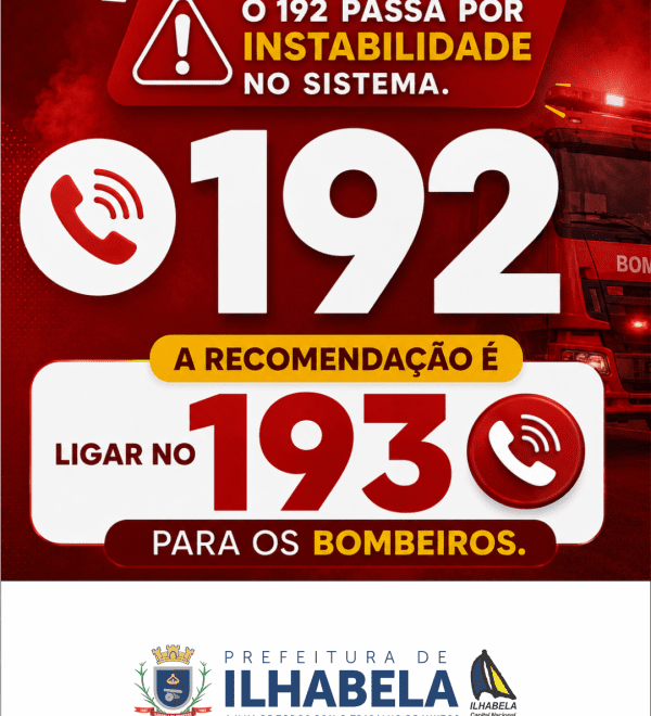 Ilhabela: Problemas no 192, acione o 193!